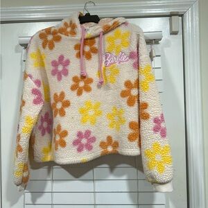 Barbie Women's Floral Fleece Hoodie - Cream, Pink, Yellow, Orange